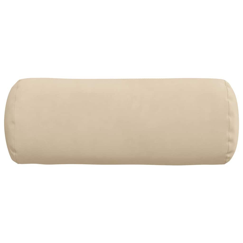 Bolster Pillows 2 pcs Cream Ø 15 x 40 cm Microfibre Fabric